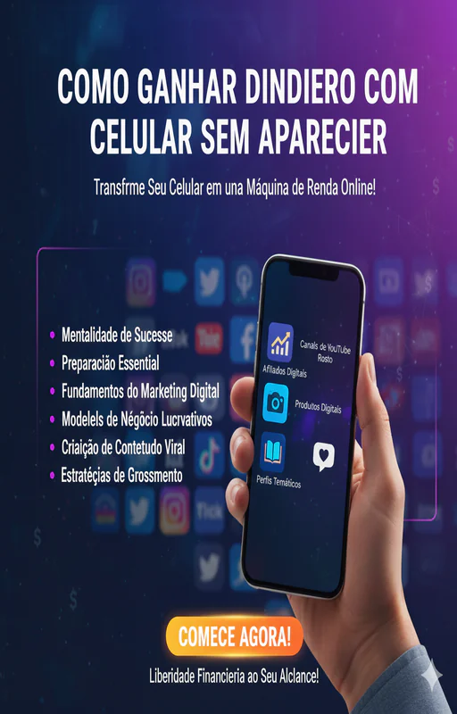 Como ganhar dinheiro com celular sem aparecer. - Capa do e-book